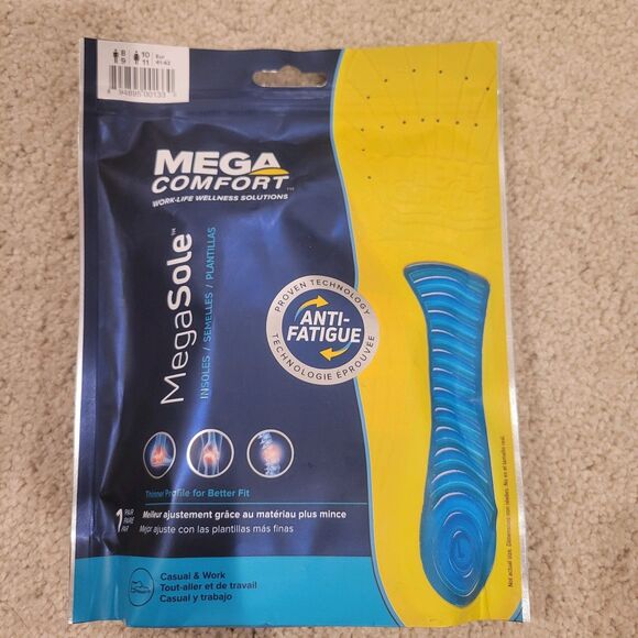 NEW MegaComfort Mega Sole dual layer memory foam insoles Women Shoes Size 8-9 - Picture 1 of 6